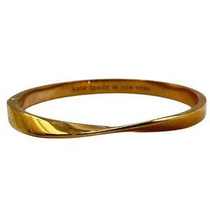 Kate‎ Spade New York Gold Tone Twisted Hinged Bangle Bracelet Minimalist Classic
